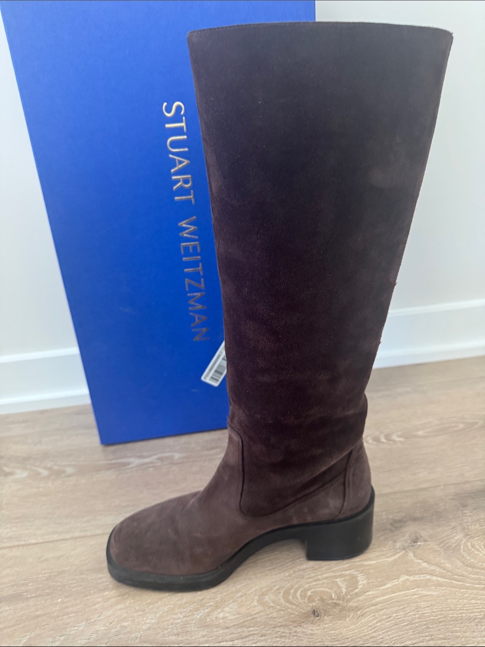 Stuart Weitzman KAIA KNEE-HIGH SUEDE HICKORY Brown Boots - Picture 8 of 12